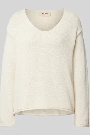 Mos Mosh Sweter z dzianiny z dekoltem w serek model ‘BINE’