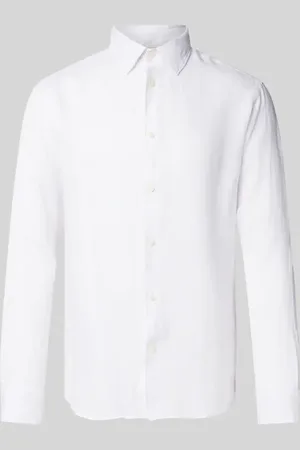 SELECTED Koszula lniana o kroju regular fit z kołnierzykiem typu kent model ‘KYLIAN’