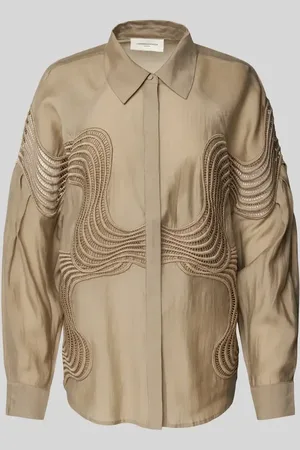 Copenhagen Muse Bluzka o kroju regular fit z fakturowanym wzorem model ‘MOLLY’