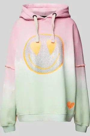 miss goodlife Bluza o kroju oversized z kapturem i obszyciem kamieniami stras