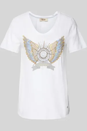 Mos Mosh T-shirt z obszyciem z ozdobnych kamieni model ‘GETHI’