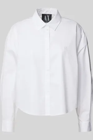 Armani Exchange Bluzka koszulowa o kroju regular fit z wyhaftowanym logo