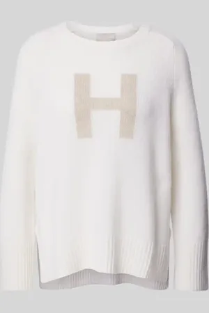 Hemisphere Sweter z dzianiny z nadrukiem z logo
