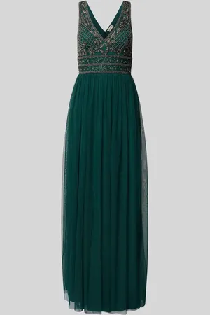 Lace & Beads Sukienka wieczorowa z obszyciem ozdobnymi perełkami i kamieniami