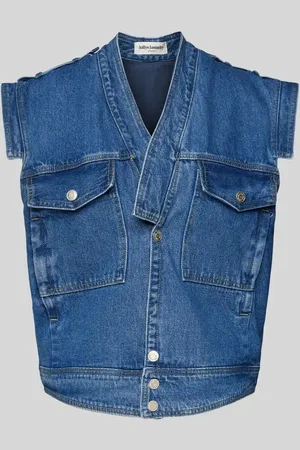 Lollys Laundry Kamizelka jeansowa z kieszeniami na piersi
