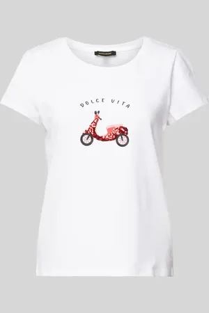 More & More T-shirt z cekinowym obszyciem