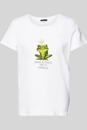 More & More T-shirt z nadrukiem z motywem i napisem