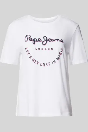 Pepe Jeans T-shirt z nadrukiem z logo model ‘RUMER’