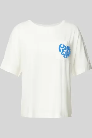 Oui T-shirt z kieszenią na piersi