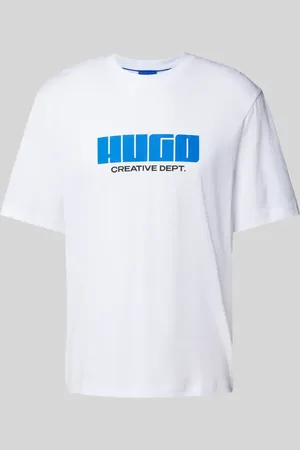 Hugo Blue T-shirt z nadrukiem z logo model ‘Newromi’