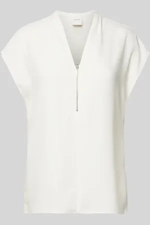 Calvin Klein Bluzka o kroju regular fit z dekoltem w serek model ‘GEORGETTE’