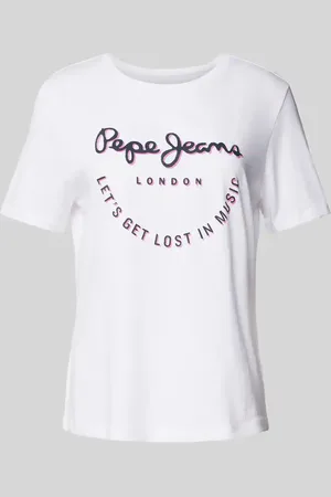 Pepe Jeans T-shirt z nadrukiem z logo model ‘MERIDA’