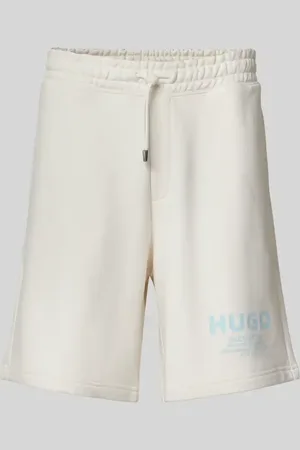 Hugo Blue Szorty z dzianiny dresowej z nadrukiem z logo model ‘Nomario’