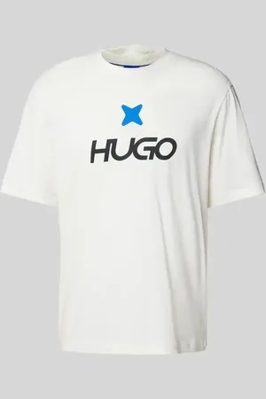 Hugo Blue T-shirt z nadrukiem z logo model ‘Newromi’