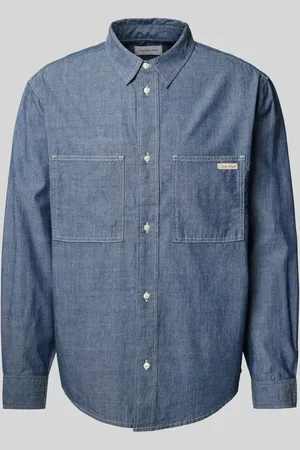 Calvin Klein Koszula casualowa o kroju regular fit z detalem z logo model ‘EASY CHAMBRAY’