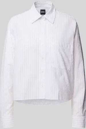 HUGO BOSS Bluzka koszulowa o kroju regular fit z kieszenią na piersi model ‘Briella_Monday’