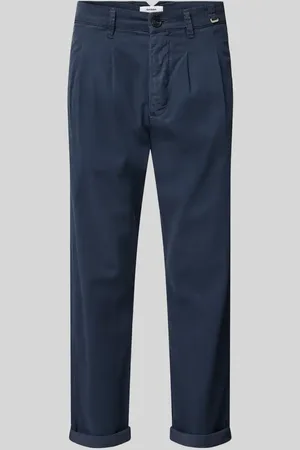 Gabba Spodnie o kroju tapered fit z zakładkami w pasie i aplikacją z logo