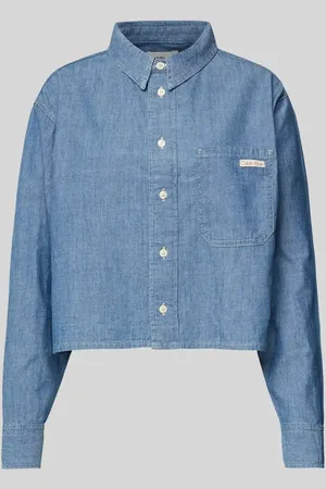 Calvin Klein Bluzka krótka z materiału stylizowanego na denim