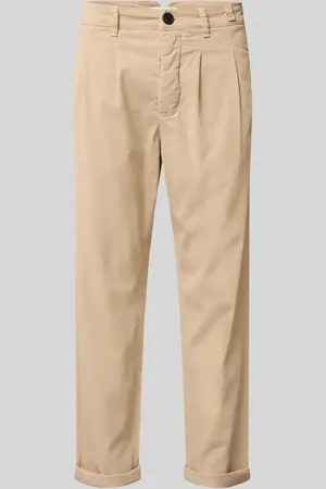 Gabba Spodnie o kroju tapered fit z zakładkami w pasie i aplikacją z logo