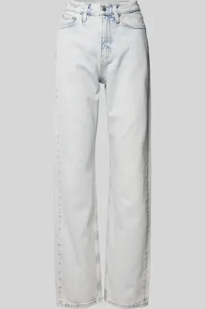 Calvin Klein Jeansy z wysokim stanem, prostą nogawką i 5 kieszeniami