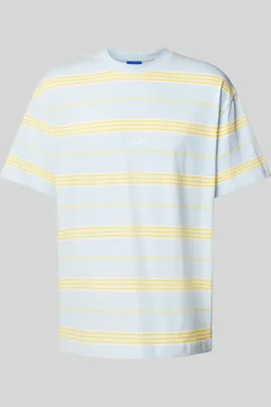 Hugo Blue T-shirt z wyhaftowanym logo model ‘Nostrilio’