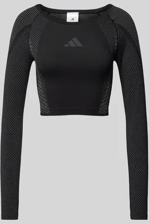 adidas Bluzka krótka z długim rękawem i nadrukiem z logo