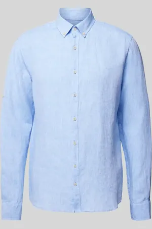 Brax Koszula lniana o kroju modern fit z kołnierzykiem typu button down model ‘Dirk’