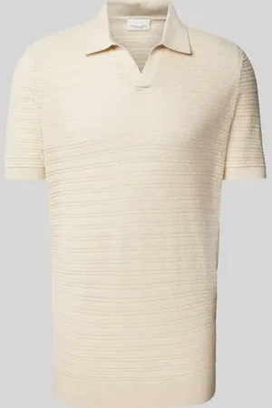 Profuomo Koszulka polo o kroju slim fit z dekoltem w serek