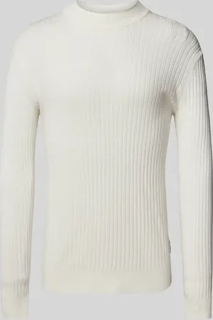 Cinque Sweter z dzianiny z mieszanki wiskozy ze wzorem ze stójką