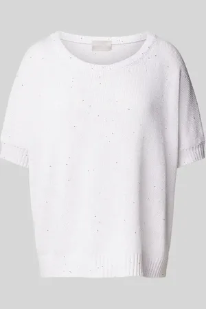 Hemisphere Sweter z dzianiny z prążkowanymi wykończeniami