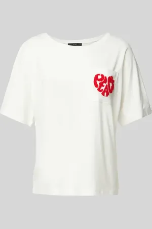 Oui T-shirt z kieszenią na piersi