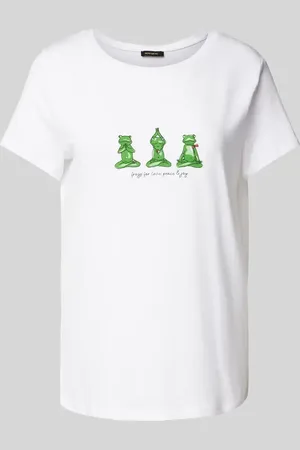 More & More T-shirt z nadrukiem z motywem i napisem