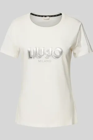 Liu Jo T-shirt z obszyciem z kamieni stras