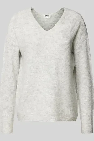 ONLY Sweter z dzianiny o kroju regular fit z dekoltem w serek model ‘CAMILLA’