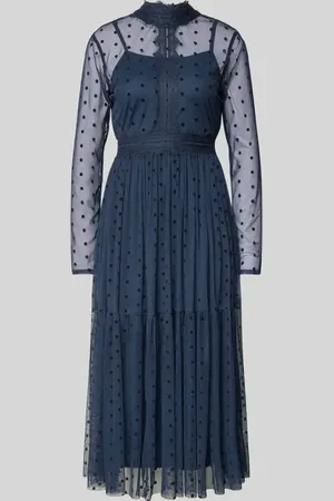 Lace & Beads Sukienka koktajlowa ze stójką