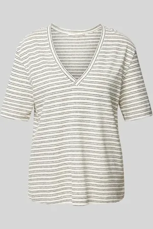 lanius T-shirt z dekoltem w serek