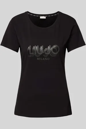 Liu Jo T-shirt z obszyciem z kamieni stras