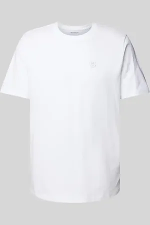 Knowledge Cotton Apparal T-shirt z naszywką z logo