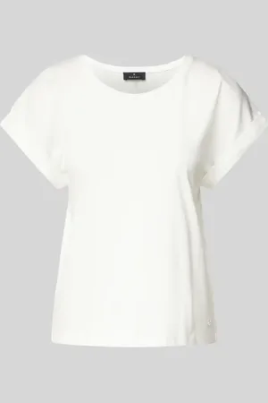 monari T-shirt z prążkowanym okrągłym dekoltem