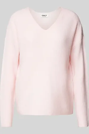 ONLY Sweter z dzianiny o kroju regular fit z dekoltem w serek model ‘CAMILLA’