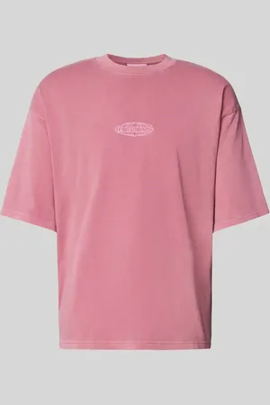 Review T-shirt o kroju oversized z wyhaftowanym logo