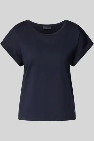 monari T-shirt z prążkowanym okrągłym dekoltem