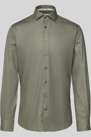 Profuomo Koszula biznesowa o kroju slim fit z kołnierzykiem typu kent model ‘Cutaway’