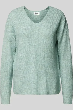 ONLY Sweter z dzianiny o kroju regular fit z dekoltem w serek model ‘CAMILLA’