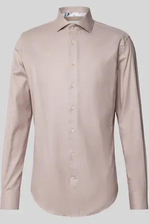 Profuomo Koszula biznesowa o kroju slim fit z kołnierzykiem typu kent model ‘Cutaway’