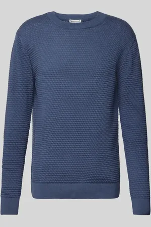 Knowledge Cotton Apparal Sweter z dzianiny z fakturowanym wzorem model ‘VAGN’