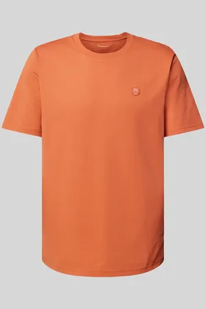 Knowledge Cotton Apparal T-shirt z naszywką z logo