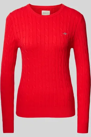 GANT Sweter z dzianiny z prążkowanymi wykończeniami