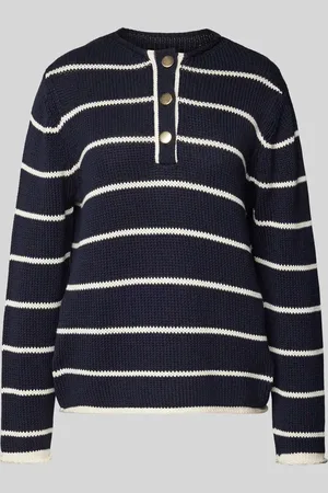 Brax Sweter z dzianiny z krótką listwą guzikową