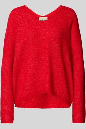 Mos Mosh Sweter z dzianiny z dekoltem w serek model ‘THORA’